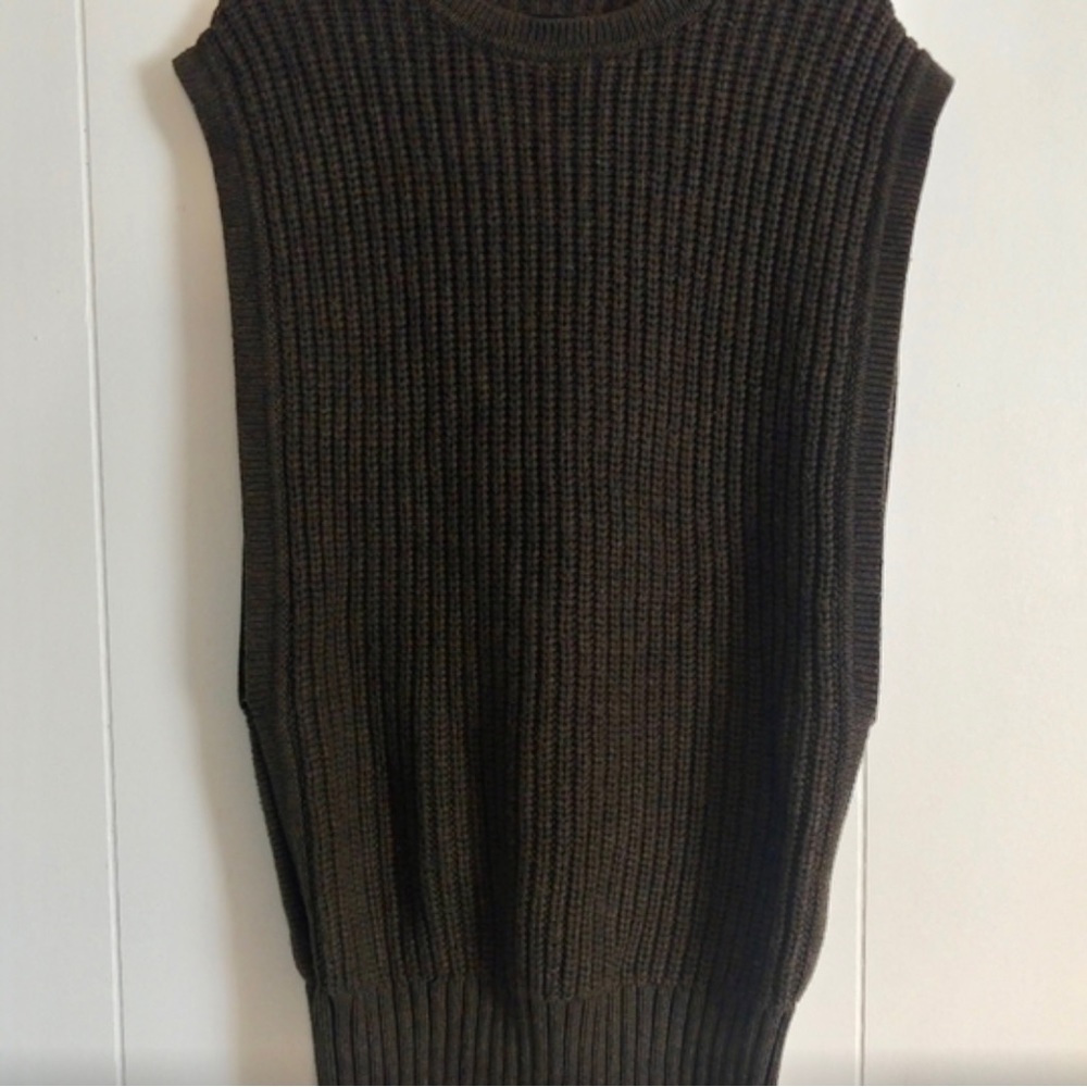 ALLSAINTS Mouleon Dress Sweater Tunic Dark Olive Green Wool Blend Large